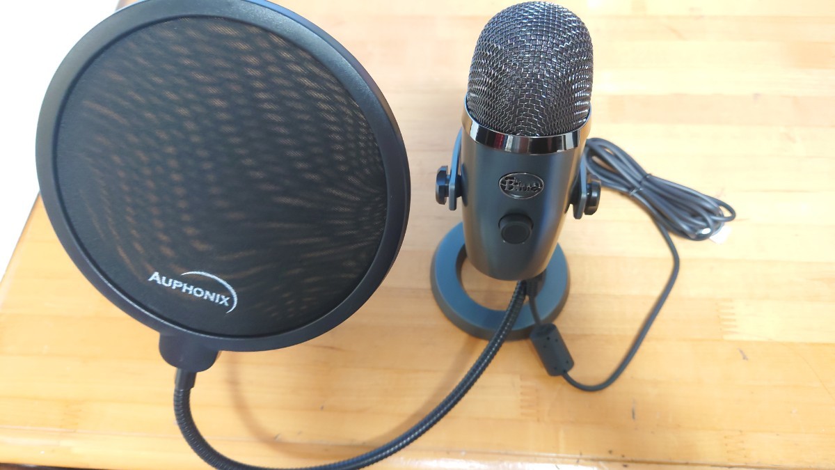 純正販売店 美品☆Blue Yeti Microphonesコンデンサーマイク+ポップ