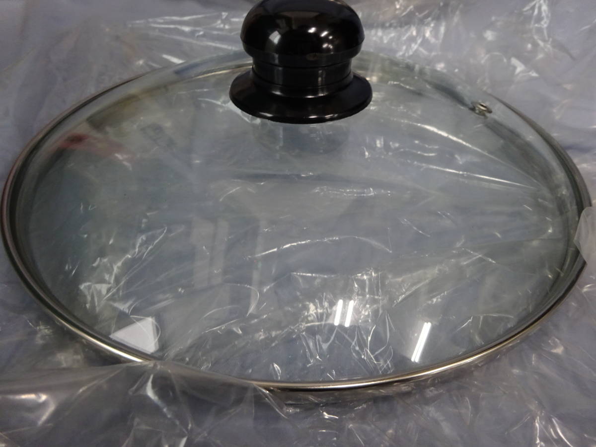 (G-き-152) 両手鍋　鈴木なべ 22cm 4.6L ステンレス 強化ガラス蓋 長期保管品_画像7
