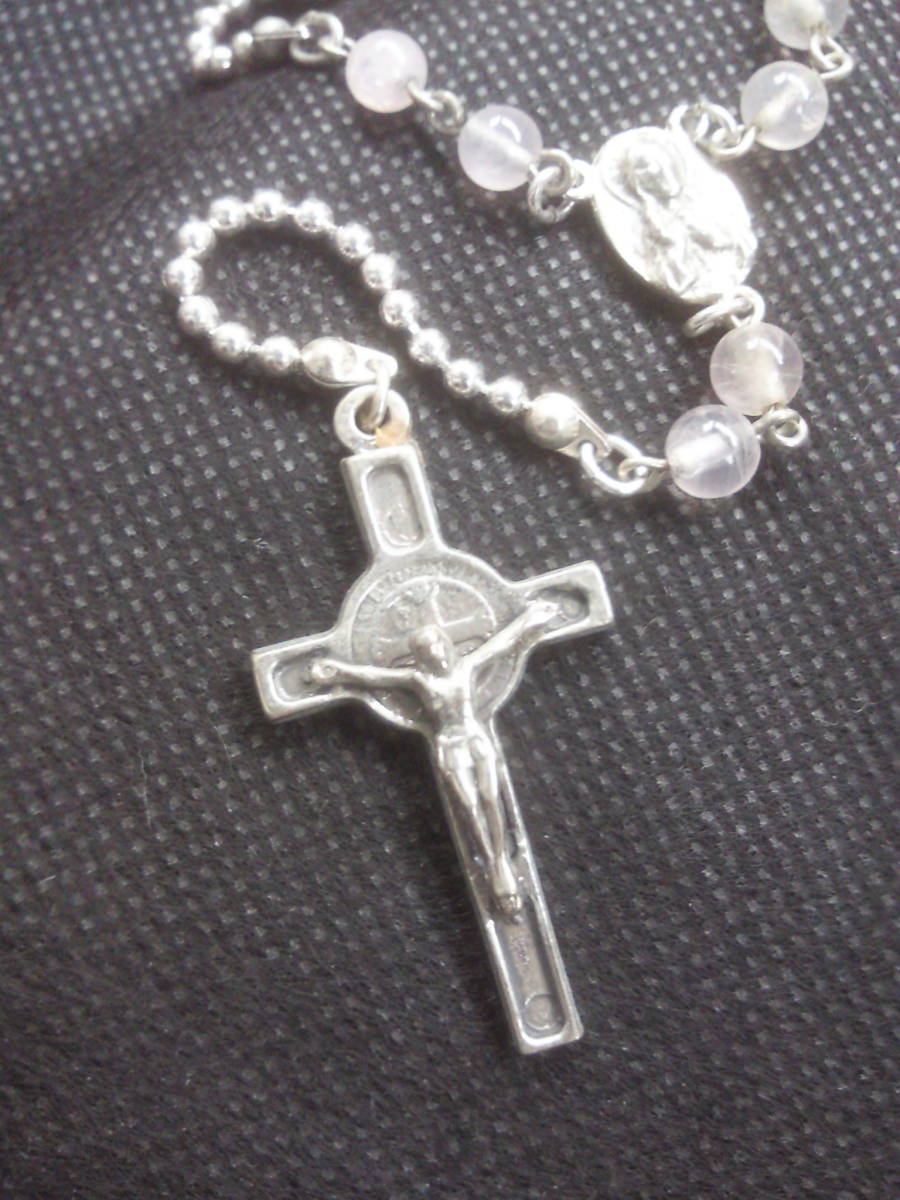 アンティーク 銀製 ロザリオ ネックレス シルバー ビンテージ 十字架-