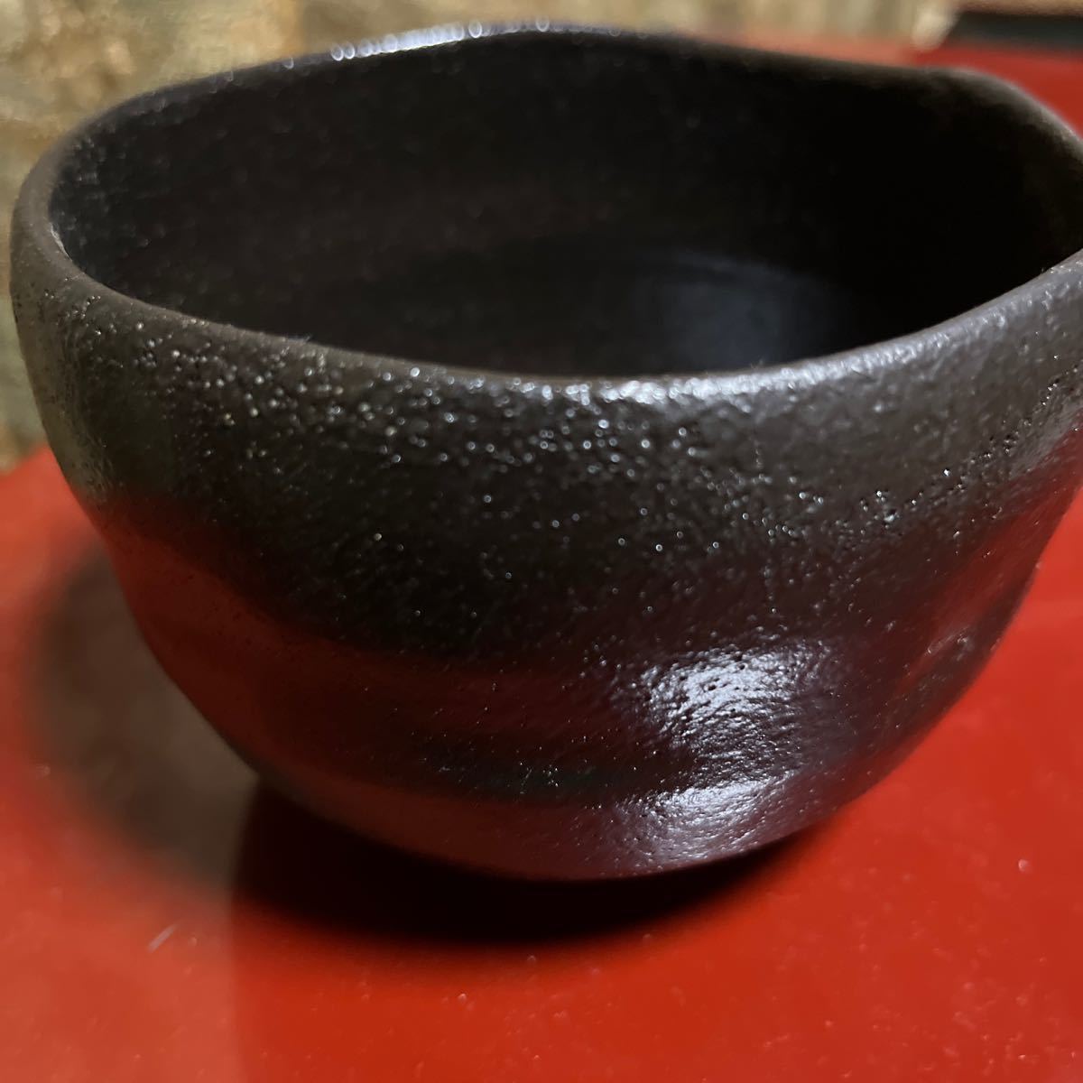 黒楽茶碗　陶印　楽