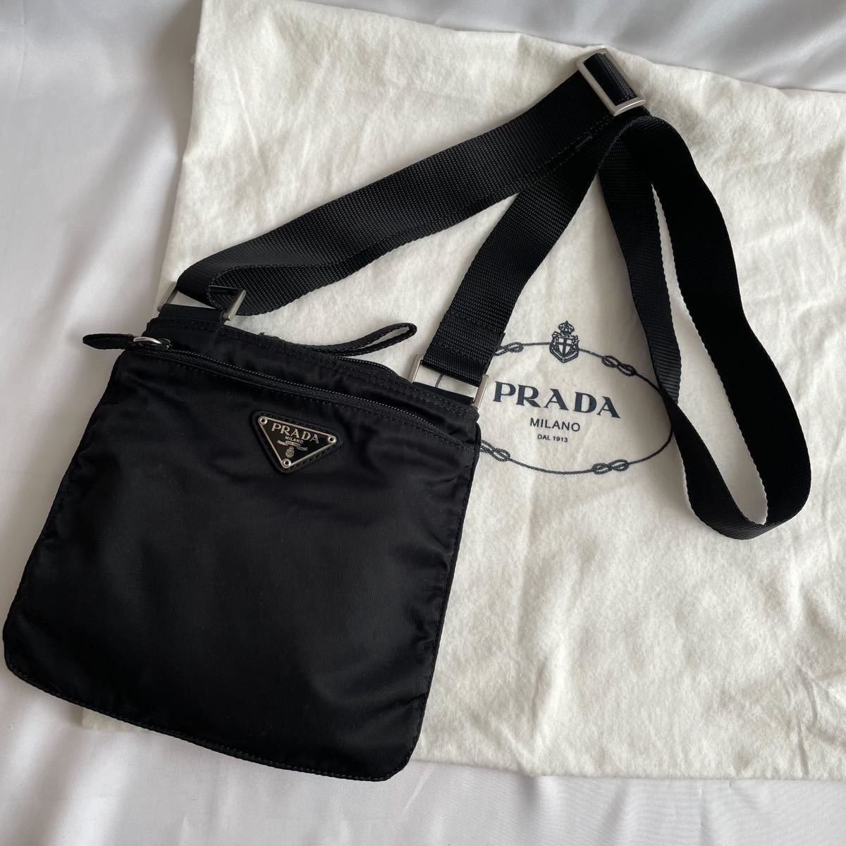 1円 《美品》 PRADA プラダ サコッシュ ナイロン 黒 ショルダーバッグ