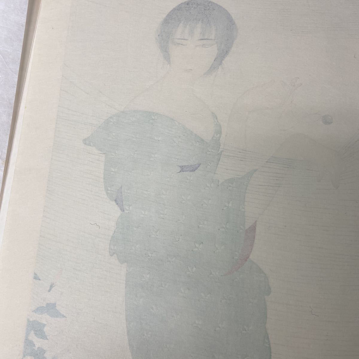 中島潔『ひるがお』木版画 人物画 女性画 美人画 童画 少女 本人 中島潔『ひるがお』木版画 人物画 女性画 美人画 童画 少女 本人