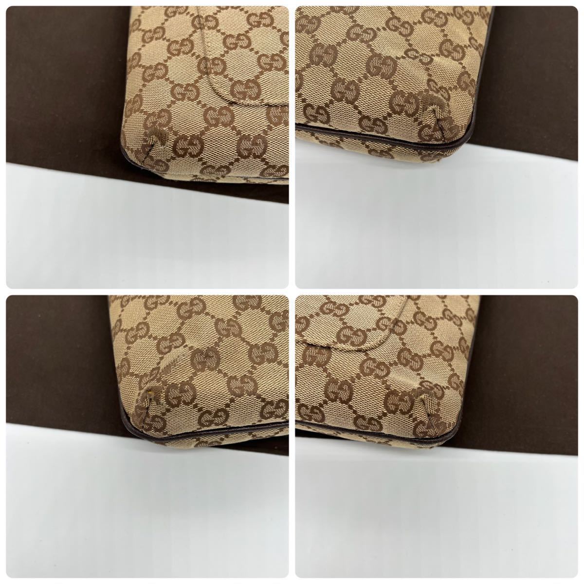 1円【 極美品 至極の逸品】 グッチ GUCCI GG柄 スプリーム ショルダーバッグ レザー キャンバス 斜め掛け ビジネス 仕事 鞄 カバン_画像6