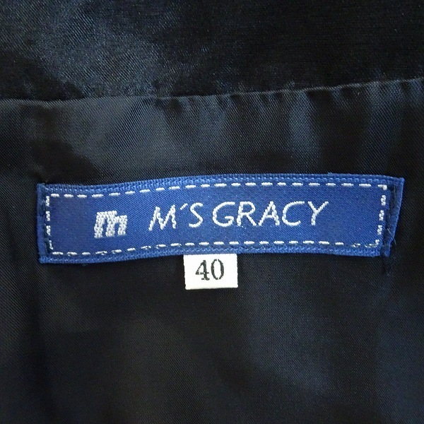 #snc エムズグレイシー M'SGRACY ワンピース 40 黒 シースルー 七分袖 リボン レディース [717988]_画像7