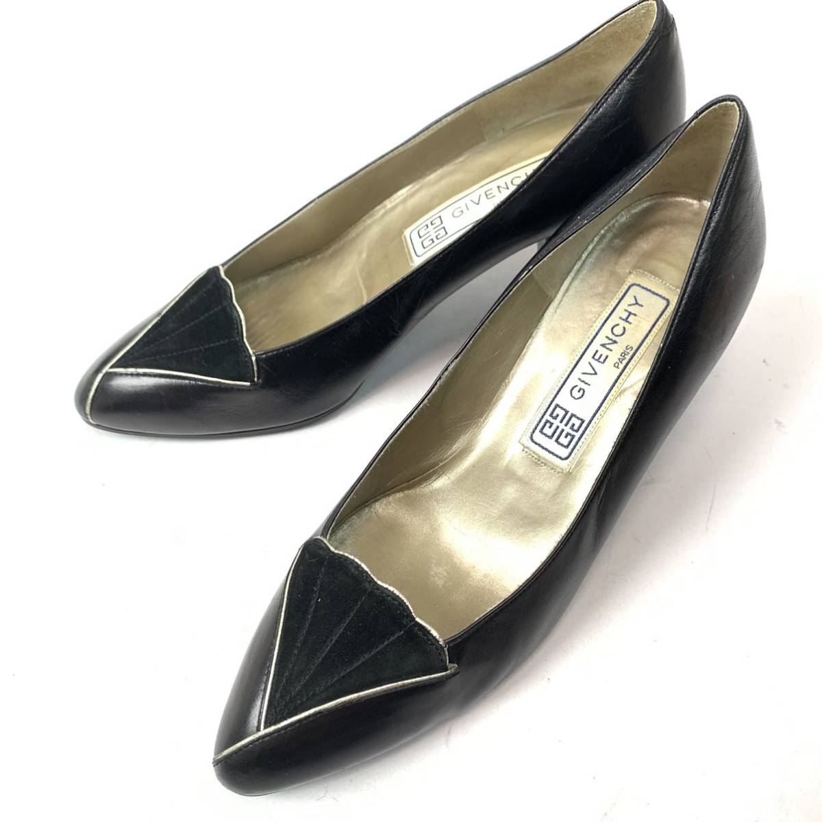 j150 GIVENCHY ジバンシィ レザー パンプス ハイヒール ブラック