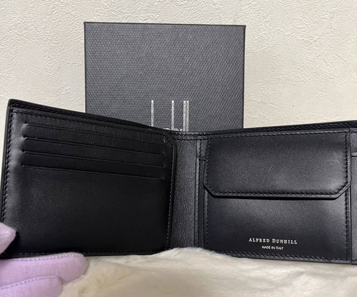 dunhill】ダンヒル 2つ折り財布 ブラック 19F2320DD431R レザー 箱付