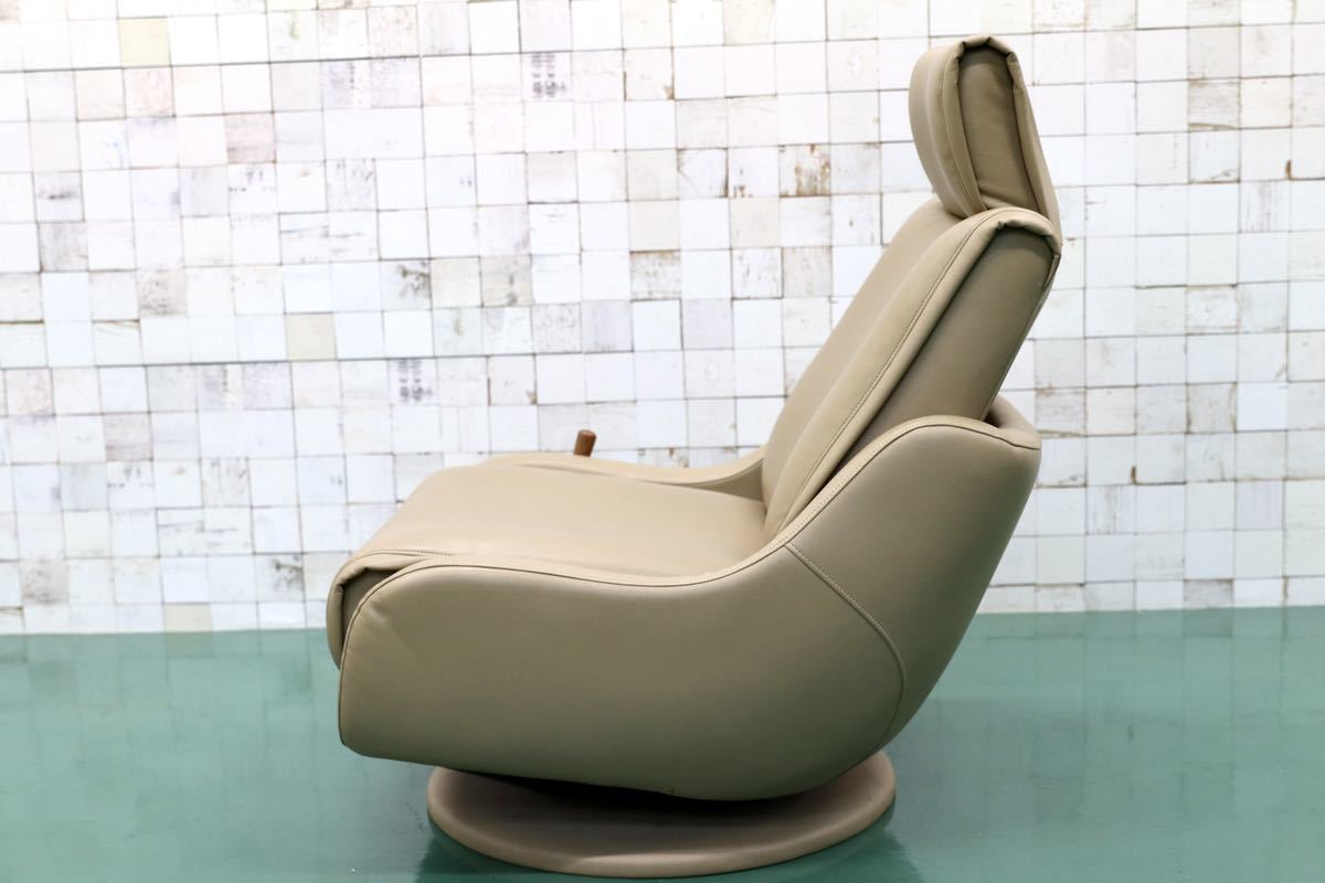 GMEH2C0karimoku / Karimoku reclining chair personal chair 1 seater . single sofa rotation chair soft leather regular price 13 ten thousand 