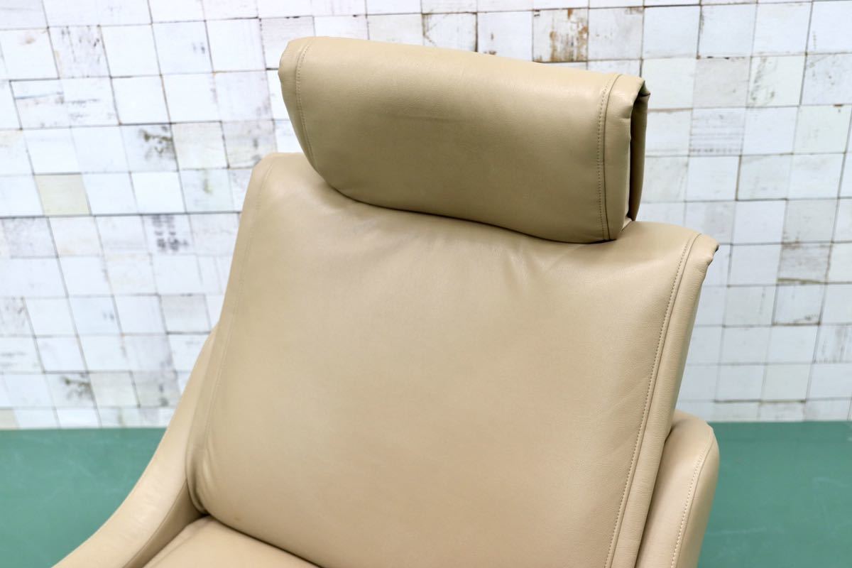 GMEH2E0karimoku / Karimoku reclining chair personal chair 1 seater . single sofa rotation chair soft leather regular price 13 ten thousand 