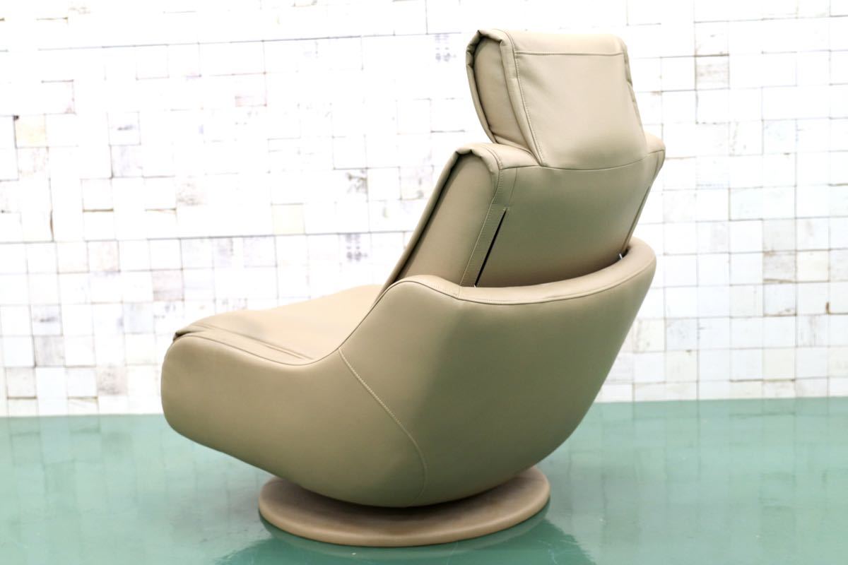 GMEH2F0karimoku / Karimoku reclining chair personal chair 1 seater . single sofa rotation chair soft leather regular price 13 ten thousand 