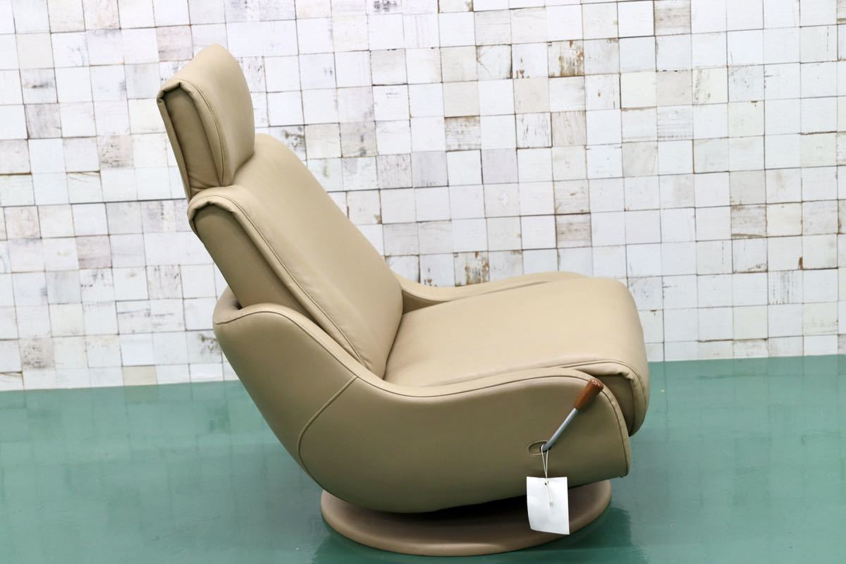 GMEH2G0karimoku / Karimoku reclining chair personal chair 1 seater . single sofa rotation chair soft leather regular price 13 ten thousand 