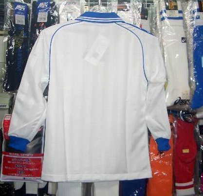  Asics :XF3001 длинный рукав игра рубашка белый × синий 150cm* новый товар */