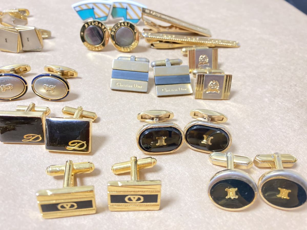 ダンヒル ディオール イウ゛サンローラン BVLGARI BURBERRY LANVIN GIVENCHY Wedgwood MIKIMOTO おまとめ ジャンク品 タイピン カフス_画像8