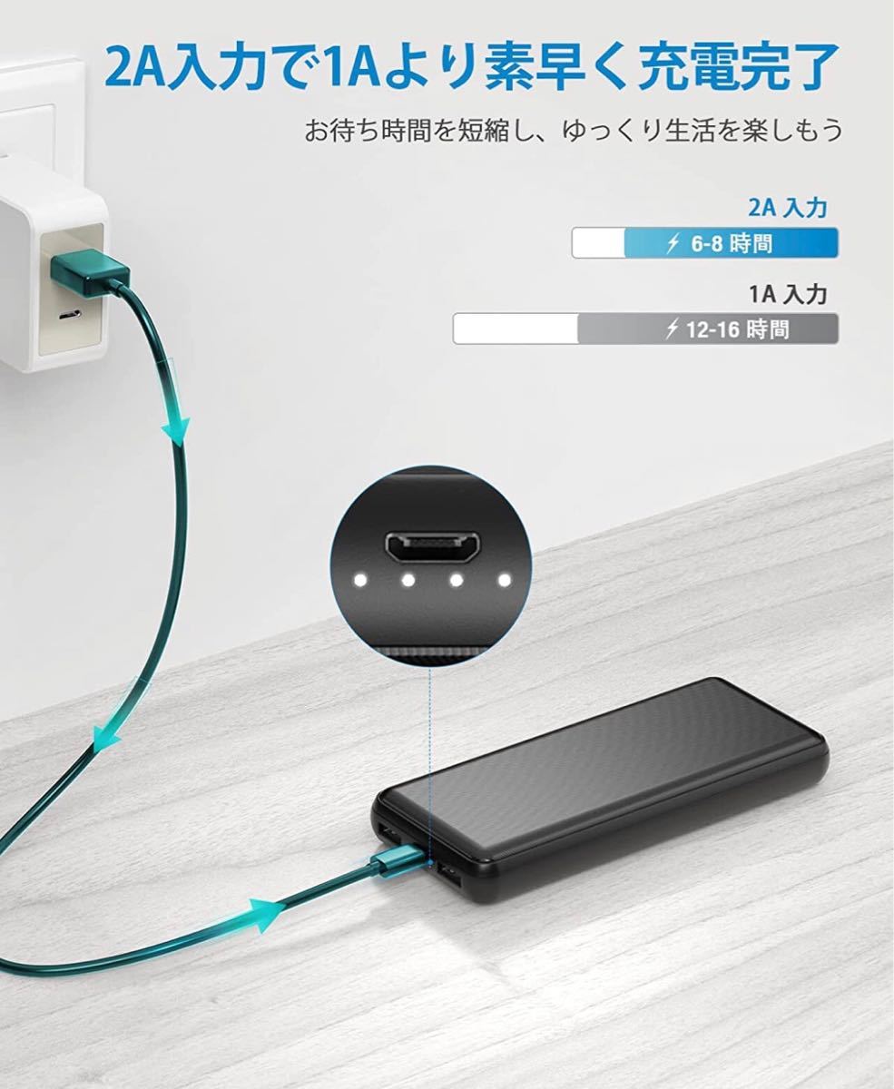 ポータブル電源 50Wh iPhone iPad Android 各種対応 高速充電 モバイルバッテリー QC3.0