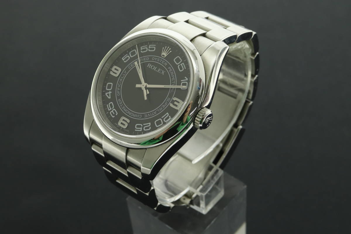 LVSP4-4-152 ロレックス 腕時計 116000 オイスターパーペチュアル コンセントリック 約118g メンズ シルバー ギャラ付き 動作品 ジャンク_画像2