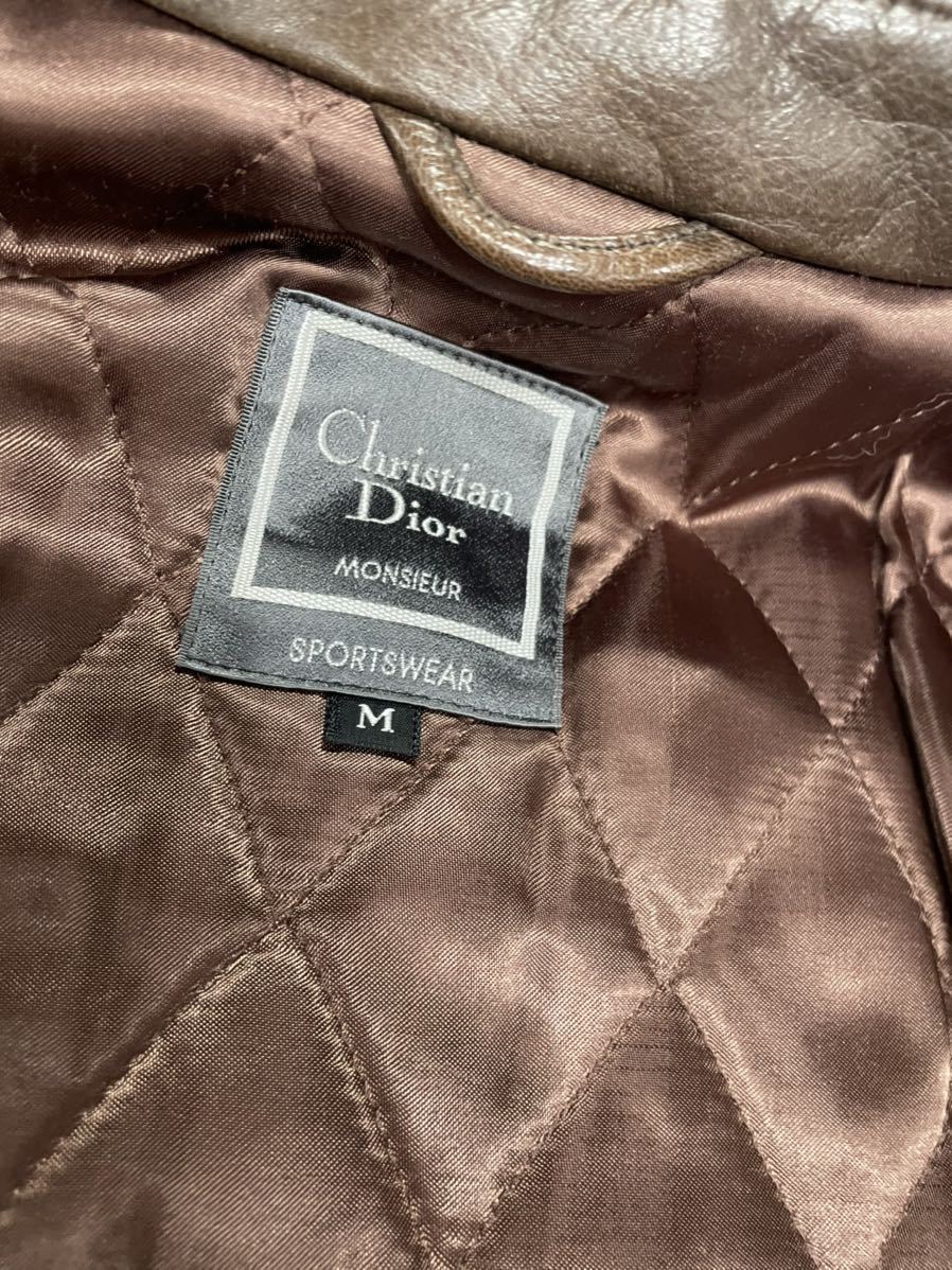 Christian Dior ブラウン レザージャケット ビンテージ-