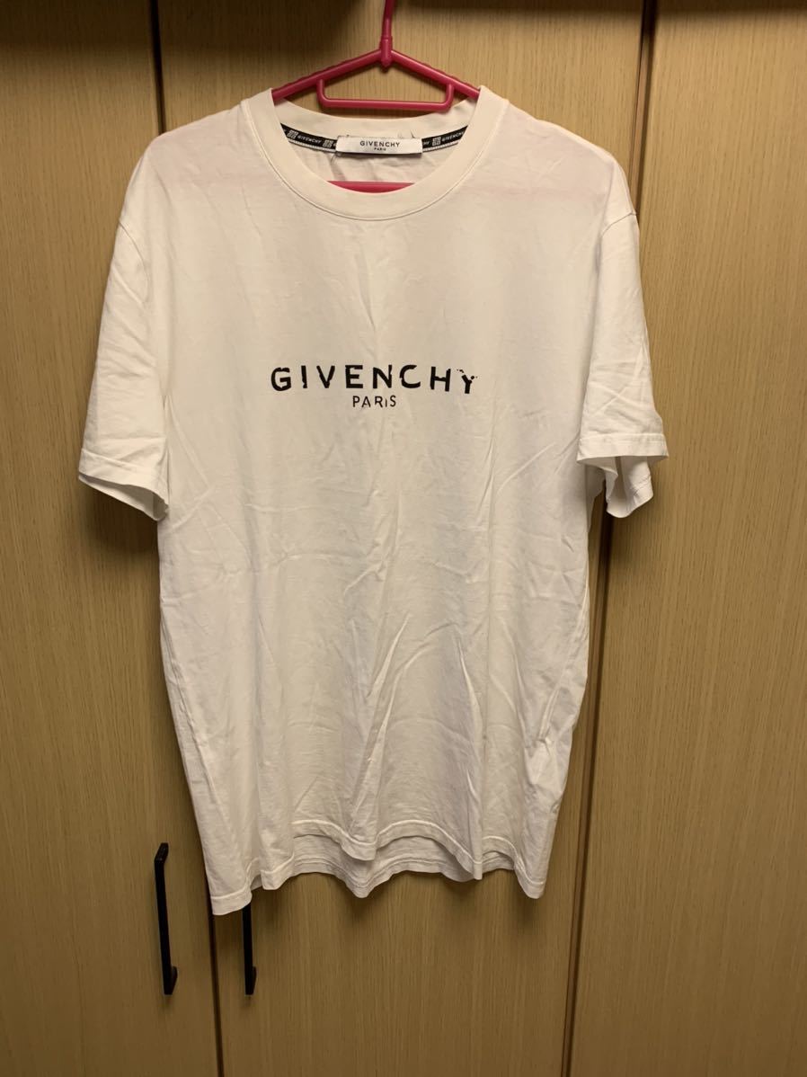 正規 20SS Givenchy ジバンシィ クラッシック ロゴ クルーネック Tシャツ カットソー 白 M BM70K93002 SLIM FIT_画像1