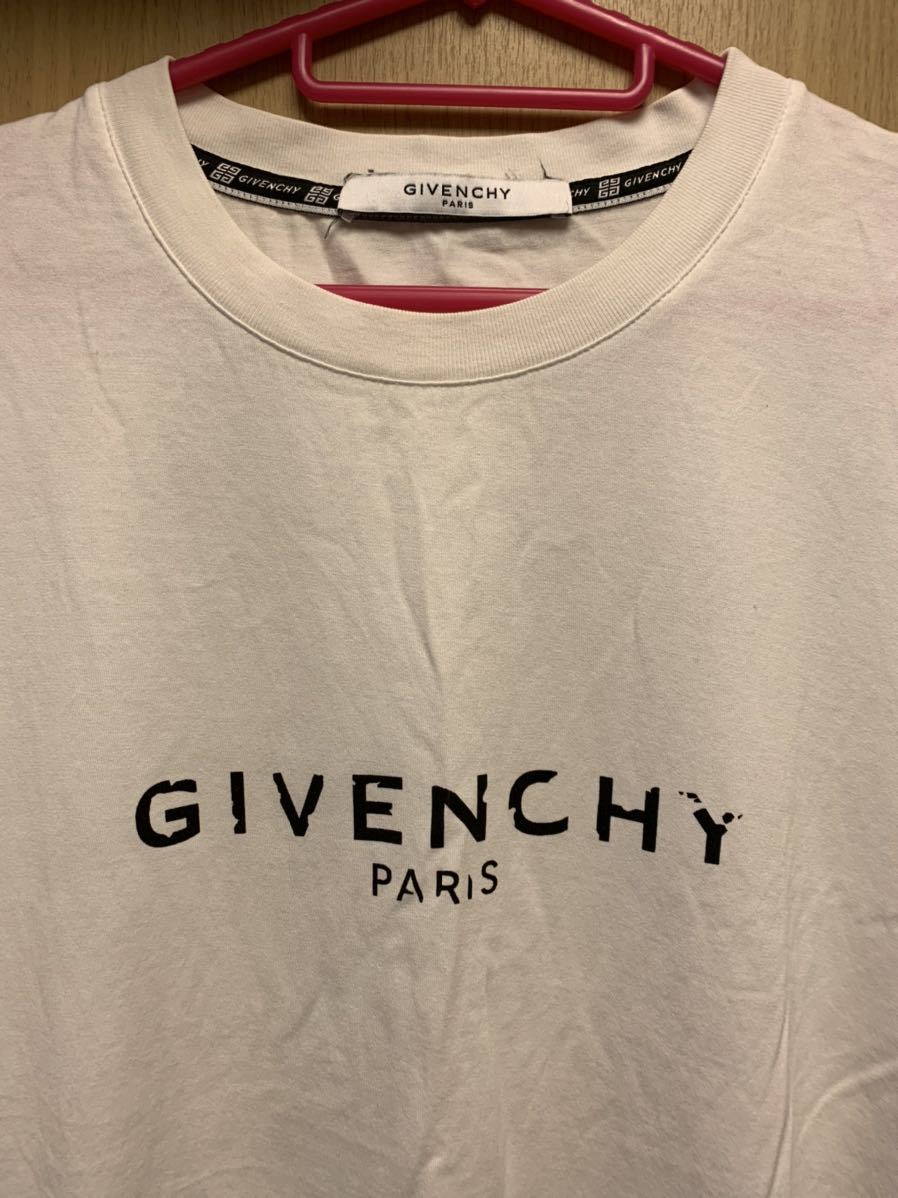 正規 20SS Givenchy ジバンシィ クラッシック ロゴ クルーネック Tシャツ カットソー 白 M BM70K93002 SLIM FIT_画像2