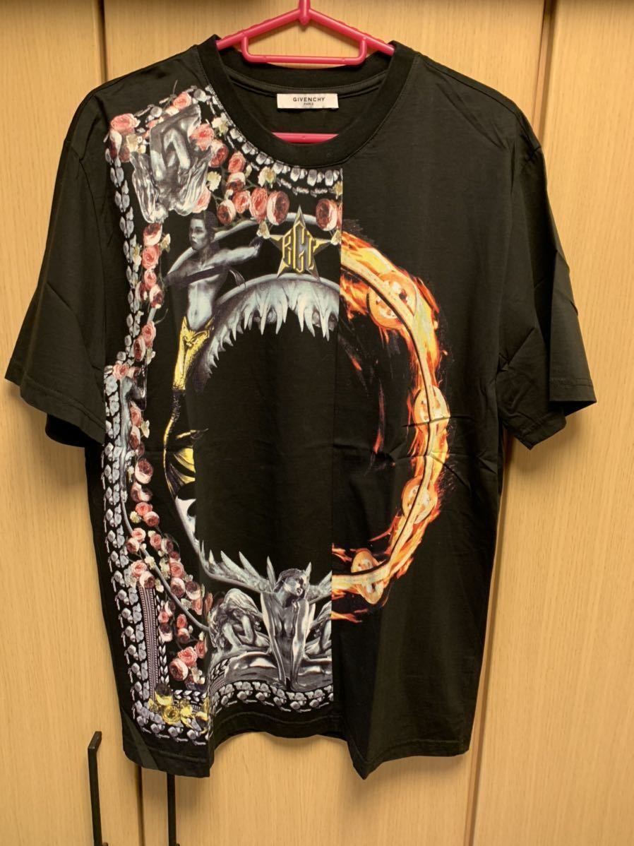 正規 14AW GIVENCHY ジバンシー ジバンシィ シャーク 炎 プリント T