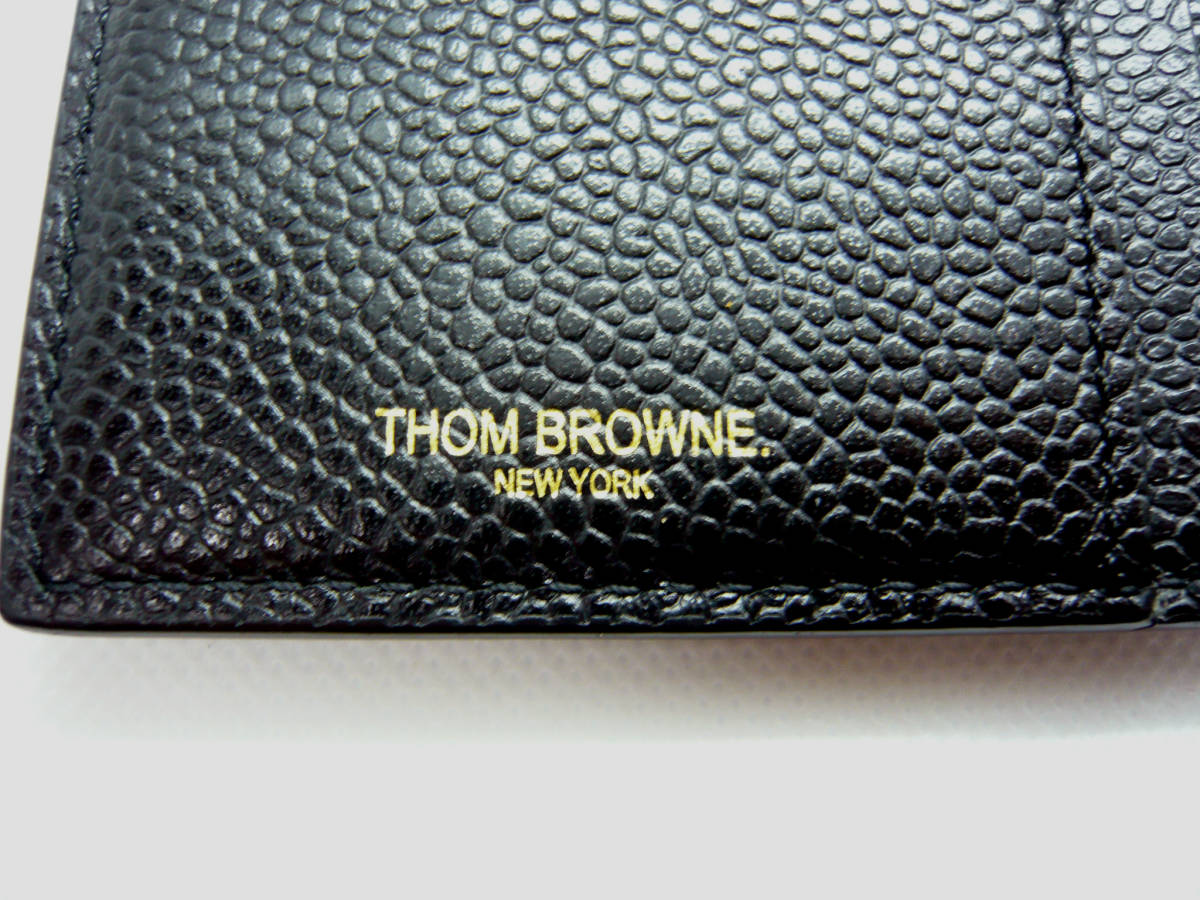 ◇THOM BROWNE トム ブラウン 長財布 札入れ カード入れ 黒 レザー