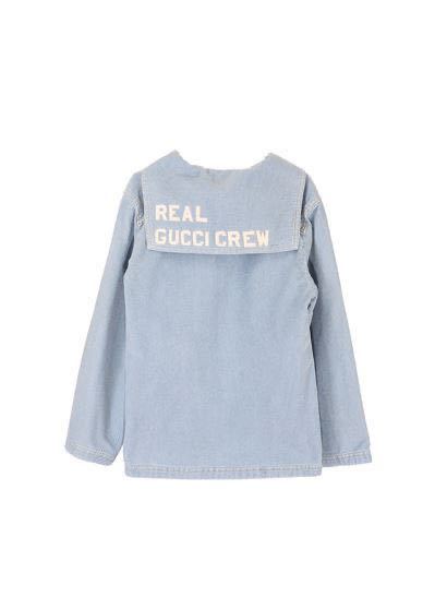 GUCCI グッチチルドレン セーラーカラーコットンシャツ 美品 GUCCI グッチチルドレン セーラーカラーコットンシャツ 美品