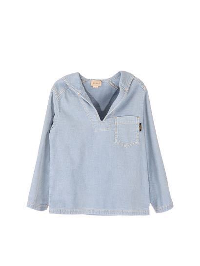 GUCCI グッチチルドレン セーラーカラーコットンシャツ 美品 GUCCI グッチチルドレン セーラーカラーコットンシャツ 美品