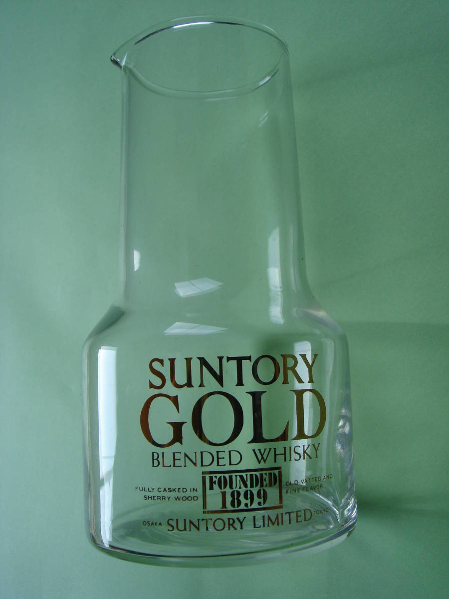 未使用 昭和 レトロ SUNTORY GOLD サントリー ゴールド ピッチャー 水差し ビンテージ 箱付 BLENDED WHISKY LIMITED デッドストック 花瓶_画像2