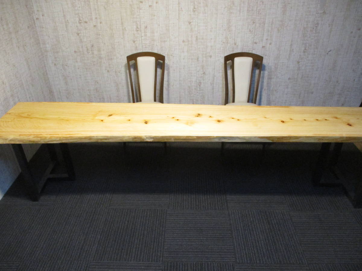 ＃538　桧　ヒノキ　カウンター　棚　ダイニング　座卓　ローテーブル　一枚板　　テーブル　一枚板テーブル