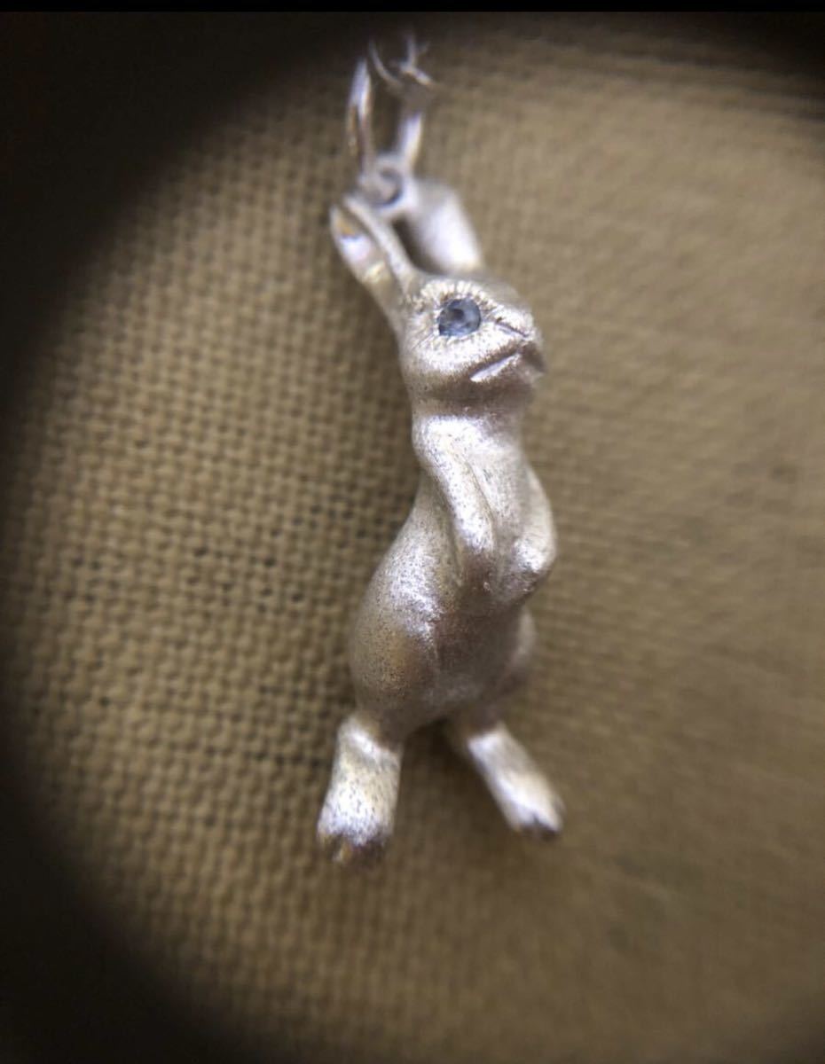 シルバーネックレス うさぎ ウサギ ラビット　ペンダント サファイア誕生石（16000円の商品）未使用