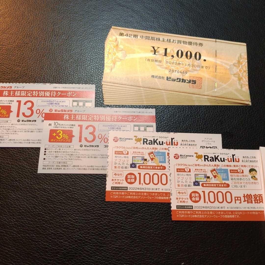 ビックカメラ BS 株主優待 10,000円分 【メール便不可】 7040円