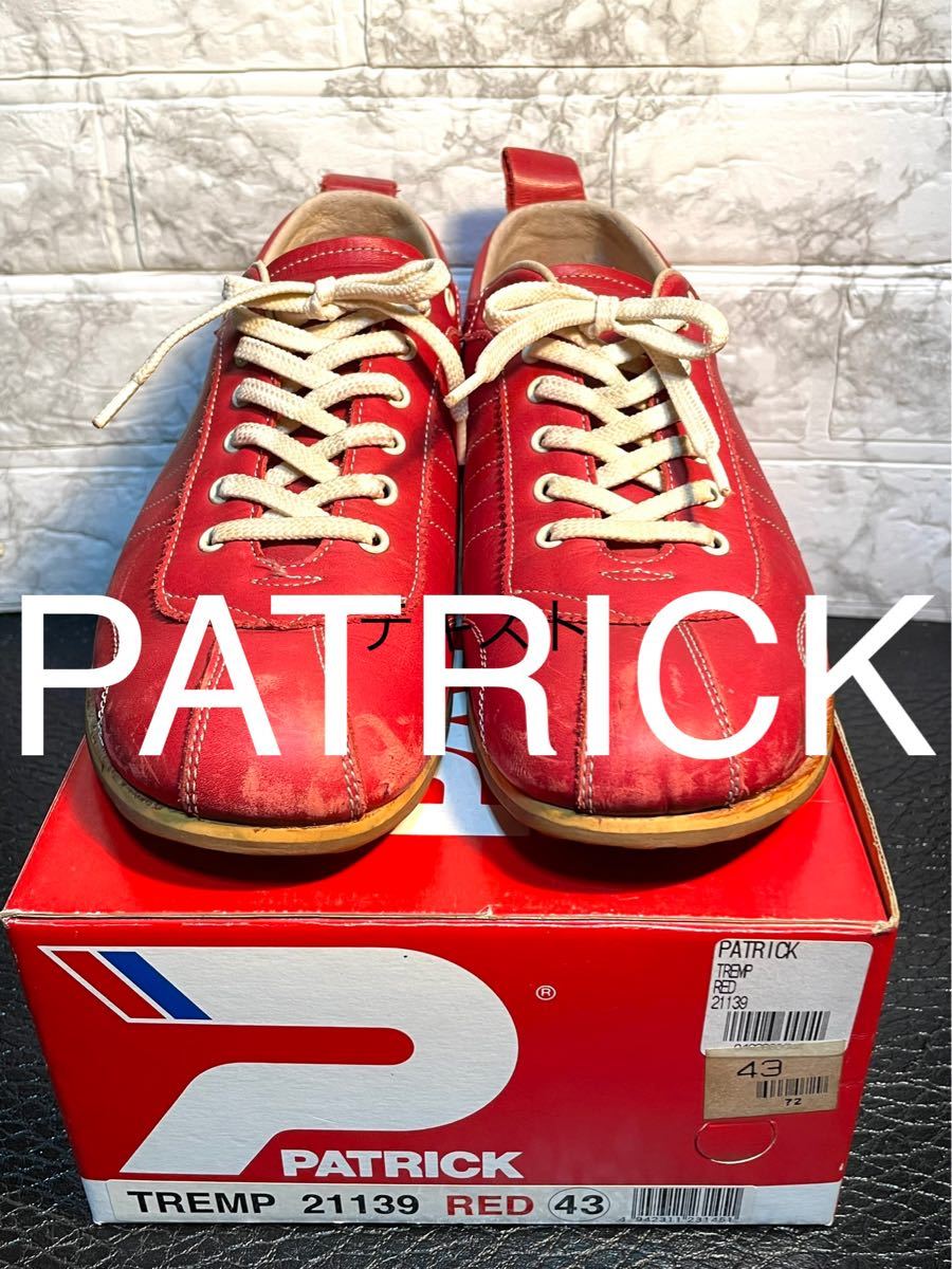 【希少】【入手困難】PATRICKパトリック　TREMP RED21139 レザー スニーカー 43inch 