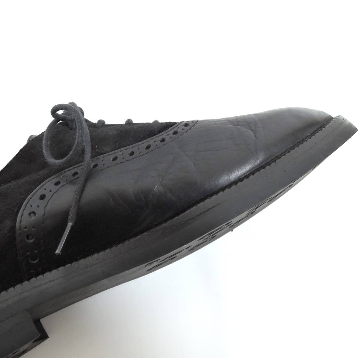  Bruno Magli BRUNO MAGLI Italy made suede leather combination shoes dress shoes leather shoes lady's black race up 6715