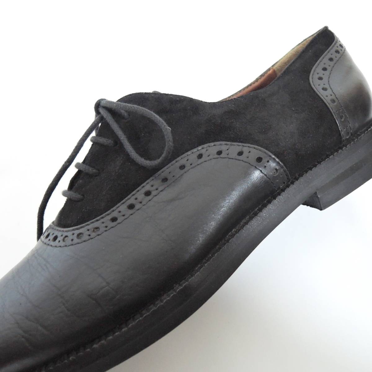  Bruno Magli BRUNO MAGLI Italy made suede leather combination shoes dress shoes leather shoes lady's black race up 6715