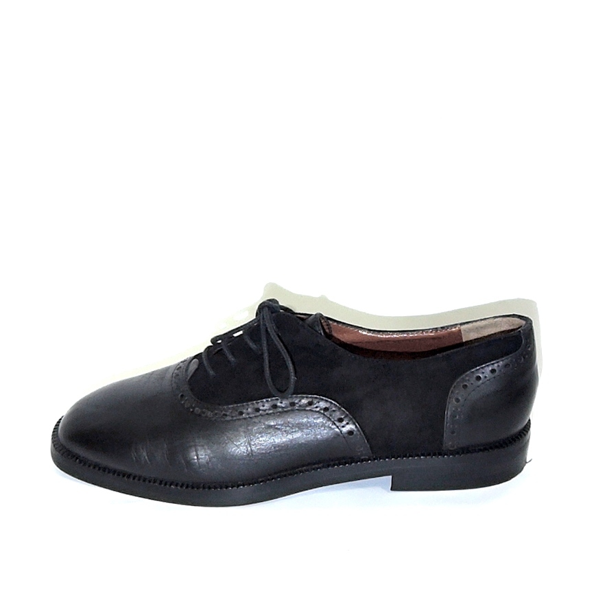  Bruno Magli BRUNO MAGLI Italy made suede leather combination shoes dress shoes leather shoes lady's black race up 6715