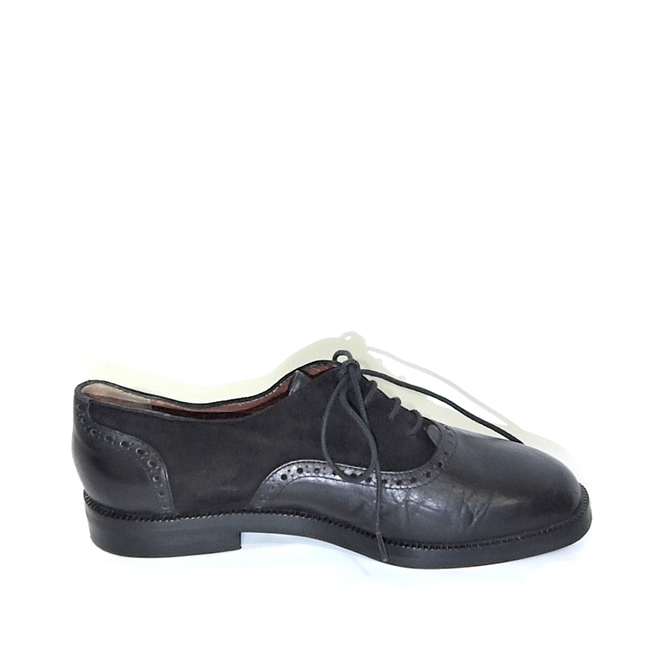  Bruno Magli BRUNO MAGLI Italy made suede leather combination shoes dress shoes leather shoes lady's black race up 6715