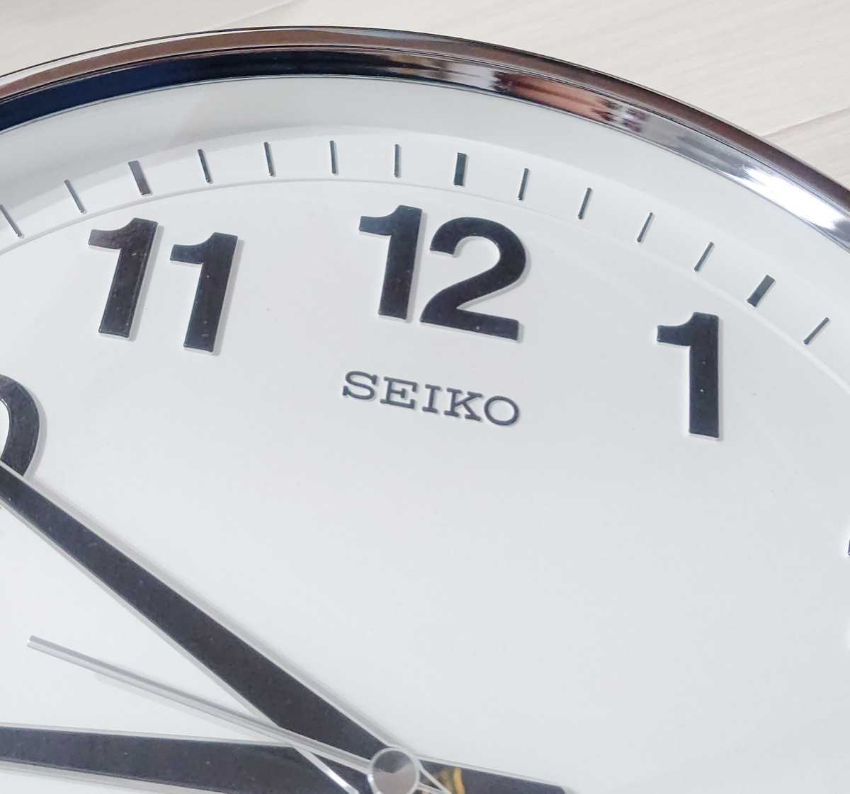 SEIKO 掛け時計 QA502N 白文字盤 直径32cm 昭和レトロ 日本製 学校/会社 セイコー 中古 送料無料 即決