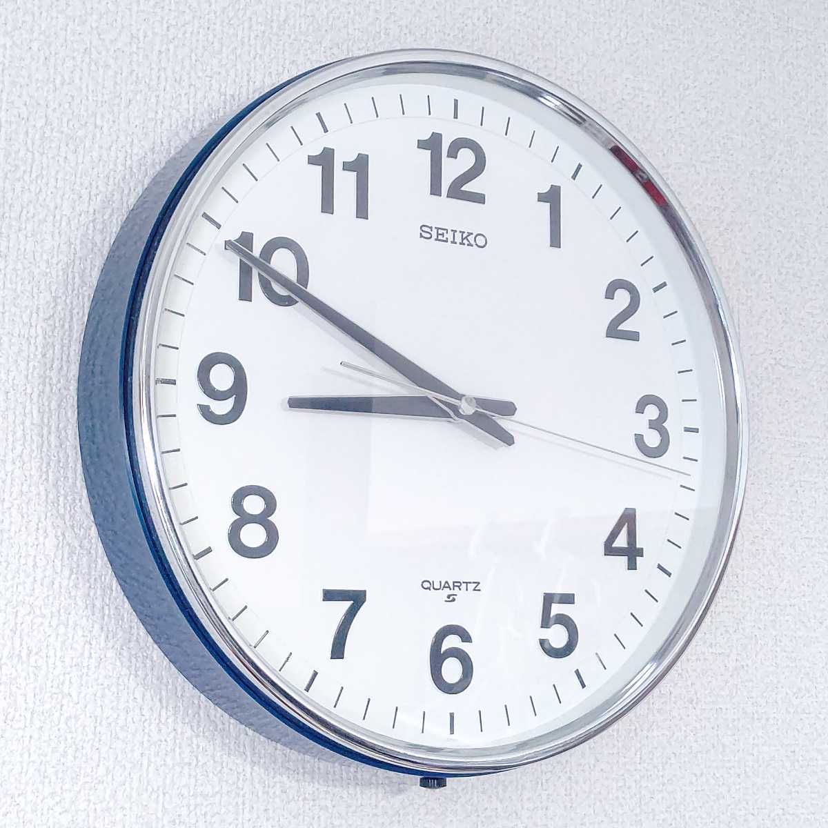 SEIKO 掛け時計 QA502N 白文字盤 直径32cm 昭和レトロ 日本製 学校/会社 セイコー 中古 送料無料 即決