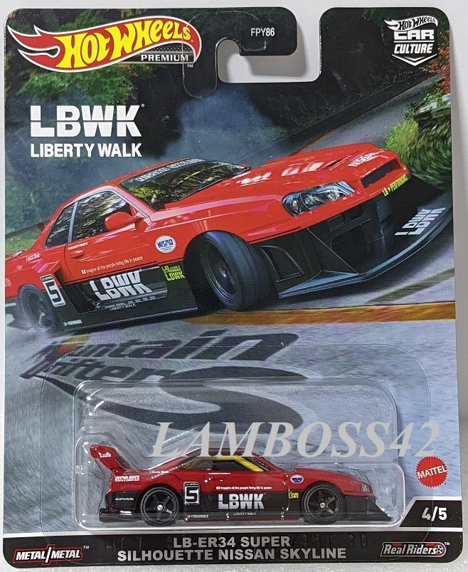4 ホットウィール LB-ER34 Super Silhouette Nissan Skyline スーパー
