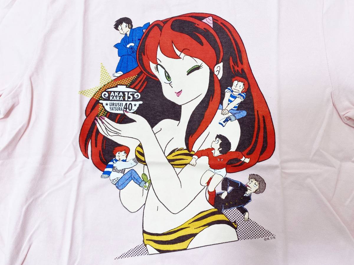 ユニセックスSサイズ：赤からｘうる星やつら◆AKAKARA15Th*URUSEIYATSURA40THコラボTシャツ/半袖：ピンク_画像3