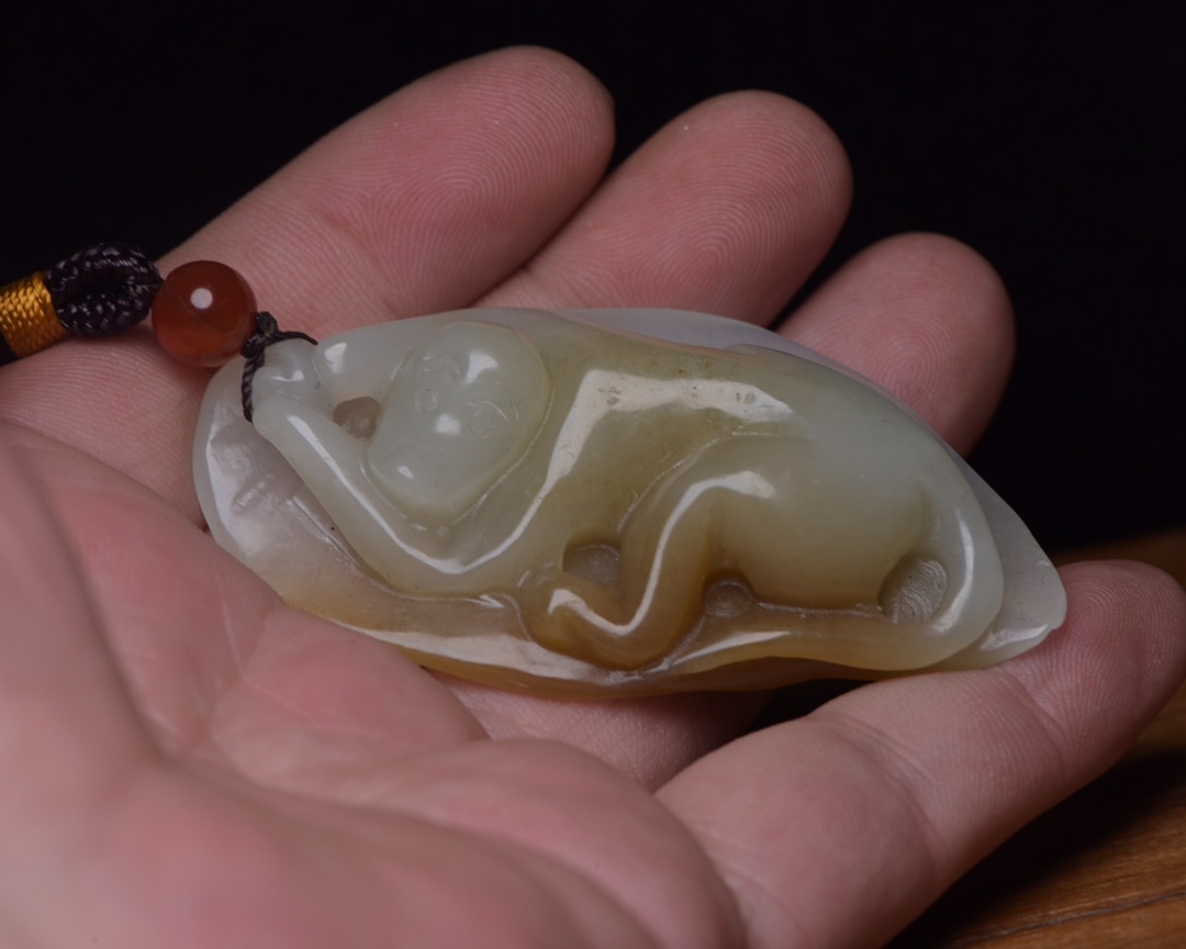 聚寶齋*和田玉精彫*龍鳳佩】置物賞物中国古美術極美品造型精美www