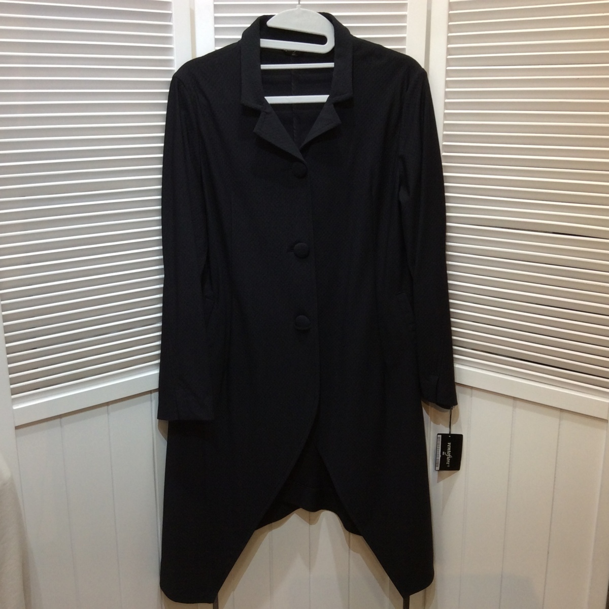 未使用☆ventofiore 婦人 デザインコート F フリーサイズ ブラック 日本製