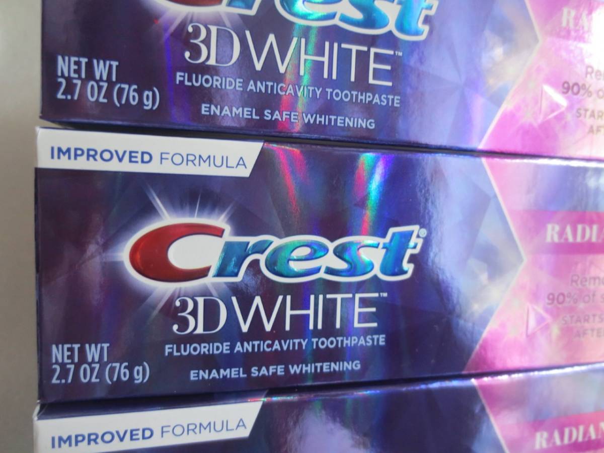 送料無料！新品 クレスト3Dホワイト CREST WHITE ホワイトニング歯磨き粉 76g 6本セット ラディアントミント 歯磨きペースト_画像2