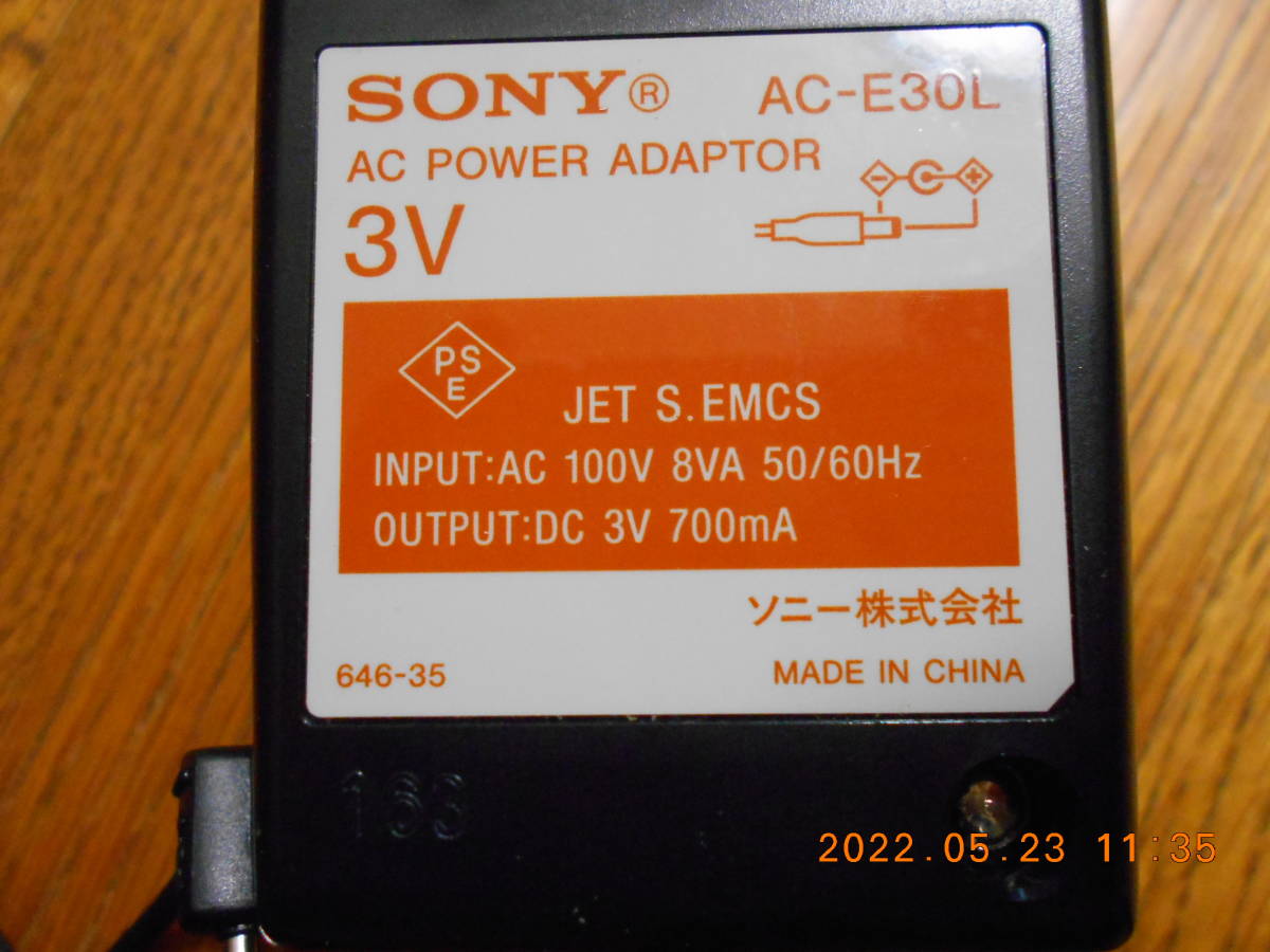 廃版　ソニー SONY　AC-E30L　 ACアダプター AC電源アダプター 電源アダプター　センタープラス　プラグ径 φ2.35mm　ラジオ SRF-18 などに_画像7