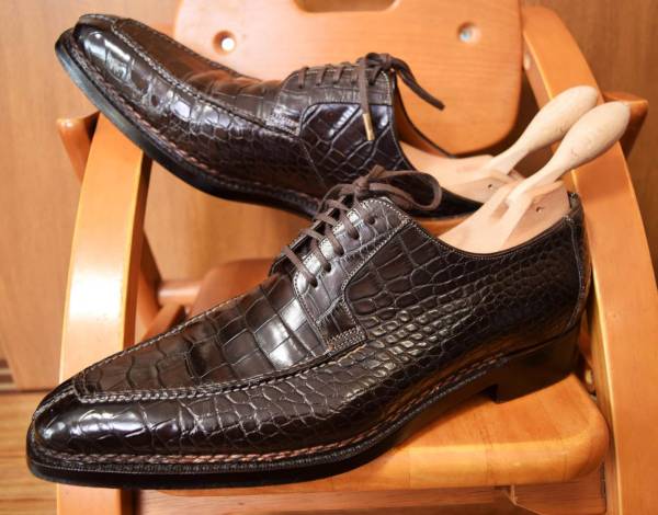 定価100万円以上 サントーニ 限定品 Santoni Limited Edition DUNHILL 最高級クロコダイル ノルベジェーゼ製法