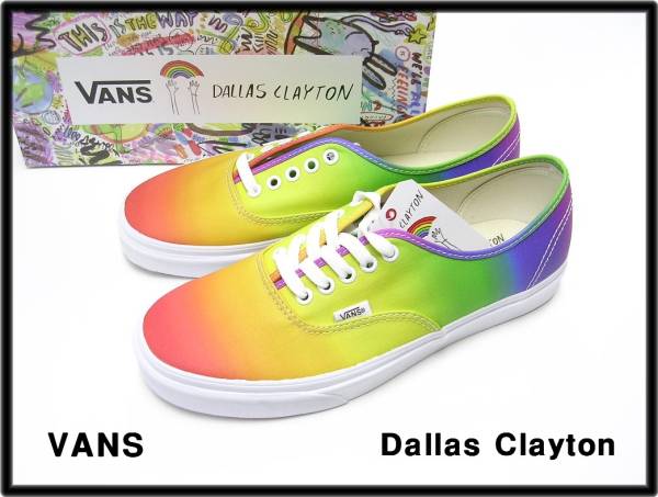 US9.5 (27.5cm)【VANS Authentic (Dallas Clayton) Rainbow/VN0A38EMMOU バンズ ヴァンズ オーセンティック レインボー】_画像3