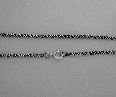 シルバー925銀のスパイラル ロープ ネックレス チェーン 40cm/他サイズも有り_画像2