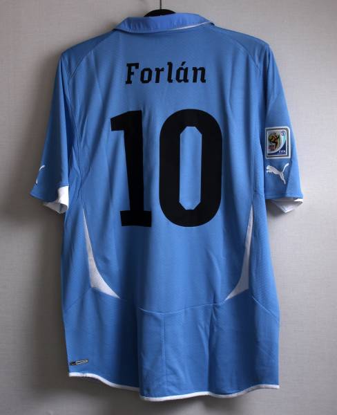 10W杯 ウルグアイ(H)#10 フォルラン FORLAN 2010WC 選手用半袖 正規 XL_画像2