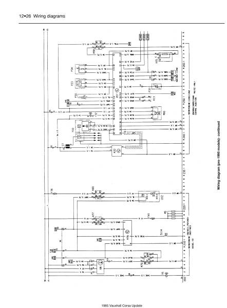 Opel (オペル） ヴィータ 1993-1997年 英語版 整備解説書_配線図