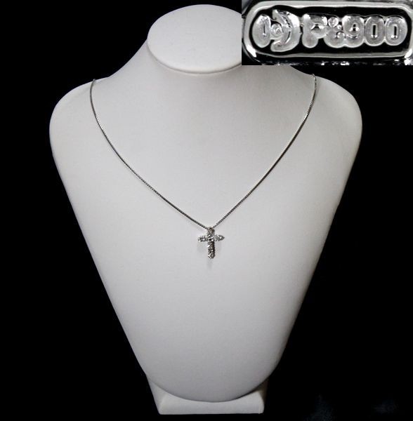 田崎真珠 ダイヤモンド 0.48ct ネックレス クロス プラチナ