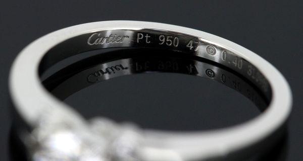  Cartier ba Rely na diamond 0.40ct G-VS1 ring #47 Pt950