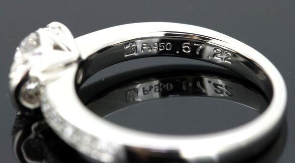 ロイヤルアッシャー ダイヤモンド 0.57ct G-VS1 リング Pt950